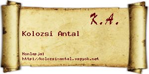 Kolozsi Antal névjegykártya